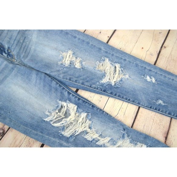 JUDY BLUE Women's Bleach Destroyed High Rise Skinny Jeans SIZE‎ 3 Light Wash - Picture 7 of 10
